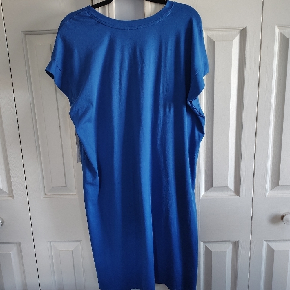 Carlson V-Neck T-Shirt Dress Blue Marmara L - Picture 4 of 10
